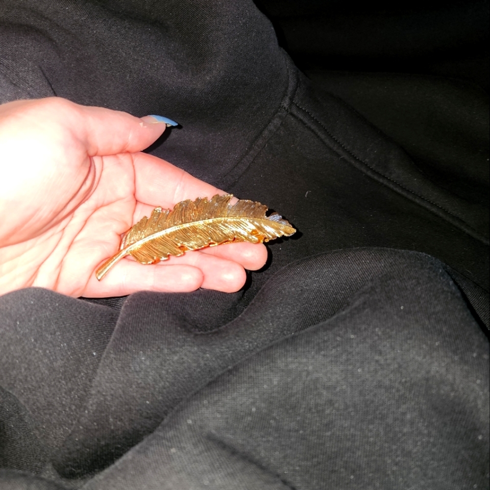 Gold Feather Hair Barrette